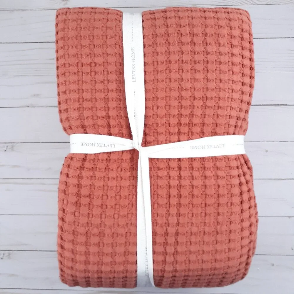 Levtex Home Mills Duvet Set Twin Adobe Waffle Cotton